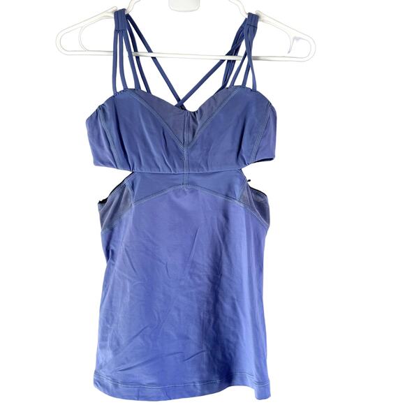 Lululemon Exquisite Tank II Strappy Back Logo Cutouts Breathable Yoga Lullaby 4 - Picture 2 of 5